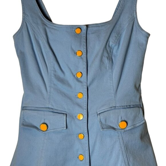 Color Me Courtney Dress Womens 0 Blue Denim Alle Utility Fit And‎ Flare Mini - Picture 5 of 9